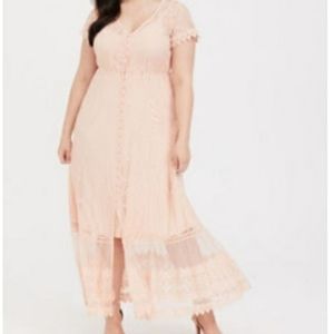 Light Pink Lace Maxi Dress